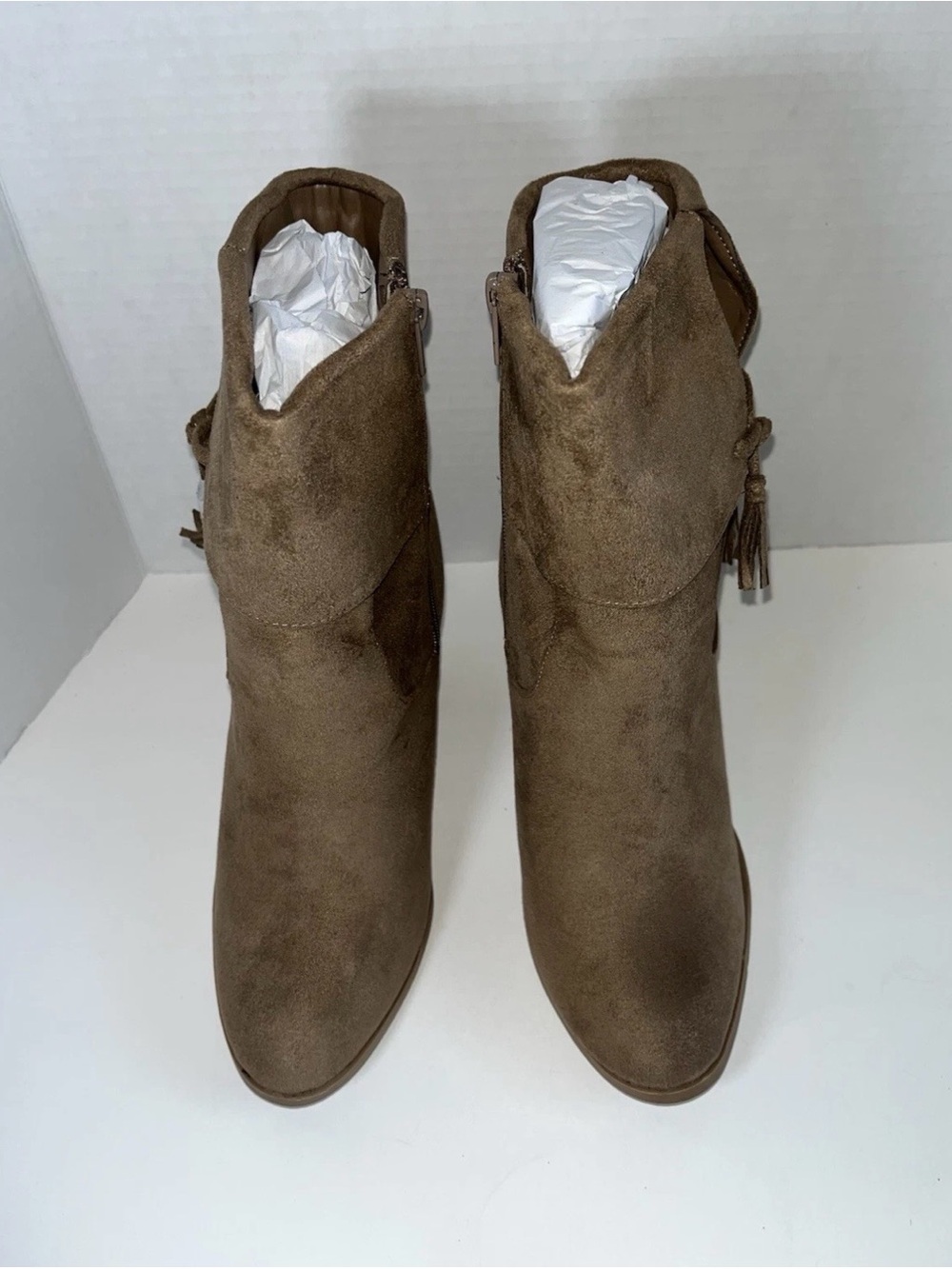 Ollio Women’s Suede Heeled Boots Size 9